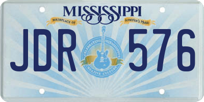 MS license plate JDR576