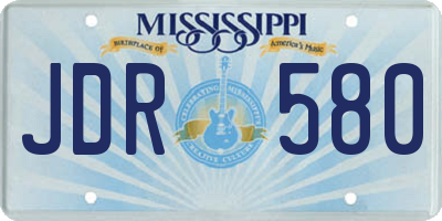 MS license plate JDR580