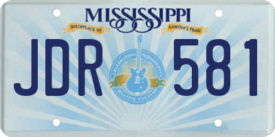 MS license plate JDR581