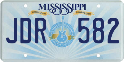 MS license plate JDR582