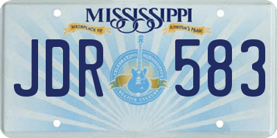 MS license plate JDR583