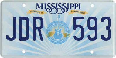 MS license plate JDR593