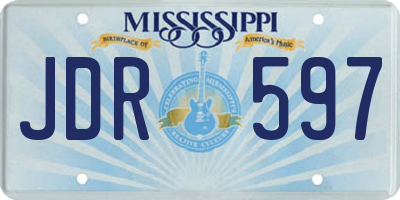 MS license plate JDR597