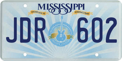 MS license plate JDR602