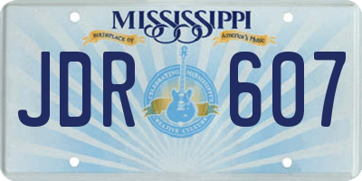 MS license plate JDR607