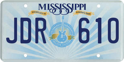 MS license plate JDR610