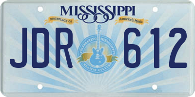 MS license plate JDR612