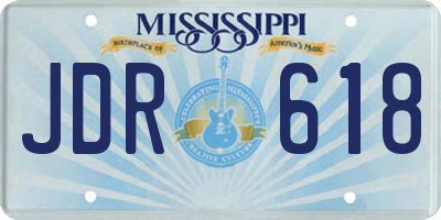 MS license plate JDR618