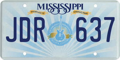 MS license plate JDR637