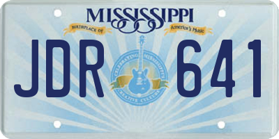 MS license plate JDR641