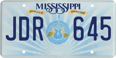 MS license plate JDR645