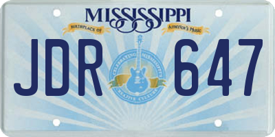 MS license plate JDR647