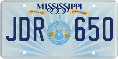 MS license plate JDR650