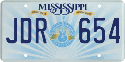 MS license plate JDR654