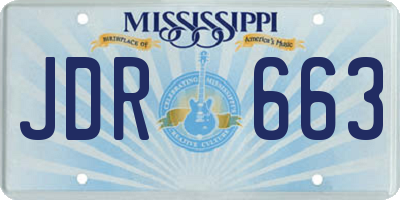 MS license plate JDR663