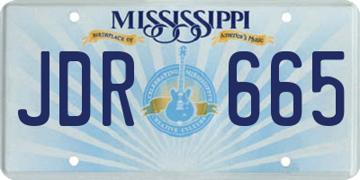 MS license plate JDR665