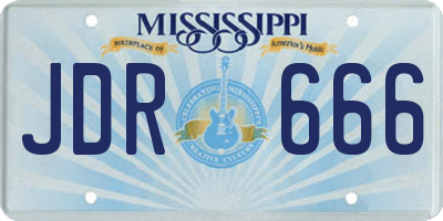 MS license plate JDR666