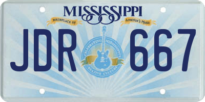 MS license plate JDR667