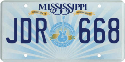 MS license plate JDR668