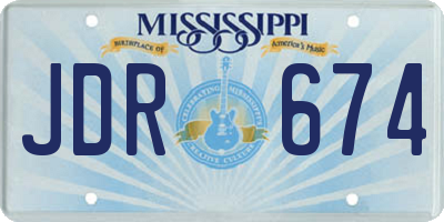 MS license plate JDR674