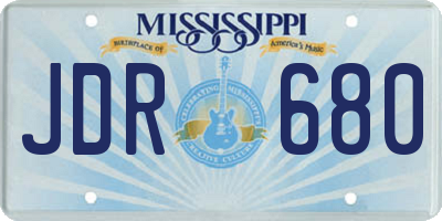 MS license plate JDR680