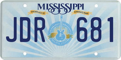 MS license plate JDR681