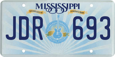 MS license plate JDR693