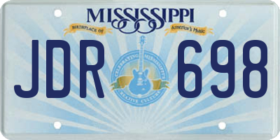 MS license plate JDR698