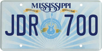 MS license plate JDR700