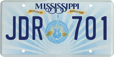MS license plate JDR701