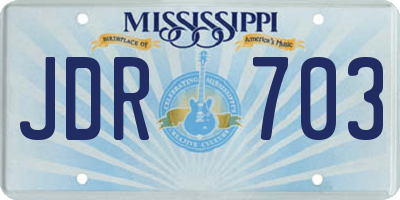 MS license plate JDR703