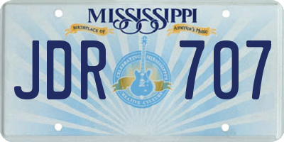 MS license plate JDR707
