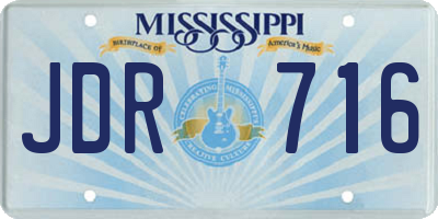 MS license plate JDR716