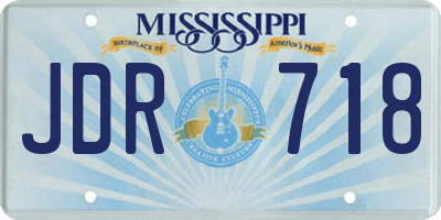 MS license plate JDR718