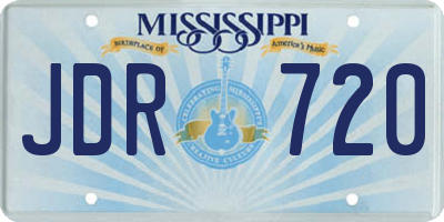 MS license plate JDR720