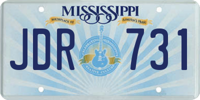 MS license plate JDR731