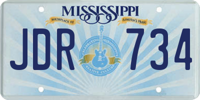 MS license plate JDR734