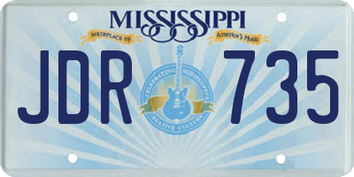 MS license plate JDR735