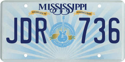 MS license plate JDR736