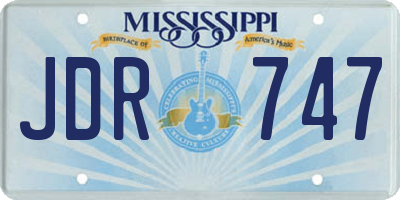 MS license plate JDR747