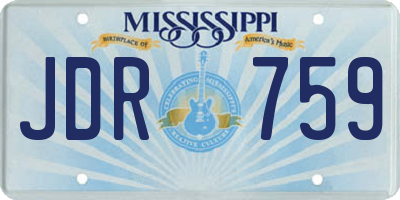 MS license plate JDR759