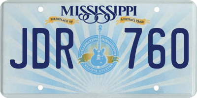 MS license plate JDR760