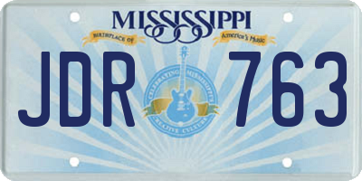 MS license plate JDR763