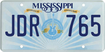 MS license plate JDR765