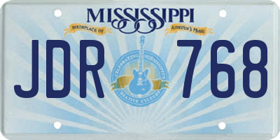 MS license plate JDR768