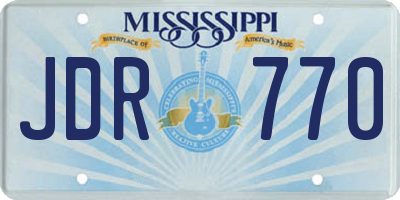MS license plate JDR770