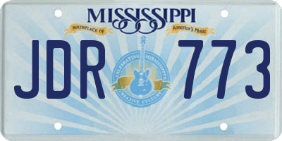 MS license plate JDR773