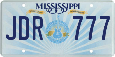 MS license plate JDR777