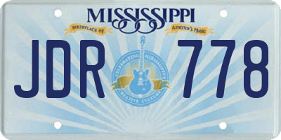 MS license plate JDR778