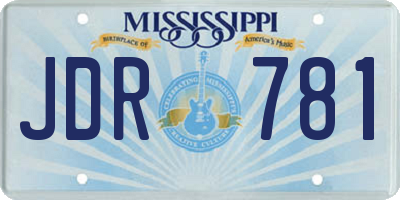 MS license plate JDR781